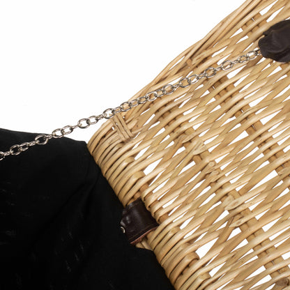 18 Inch Buff Willow Hamper Trunk with Black Lining