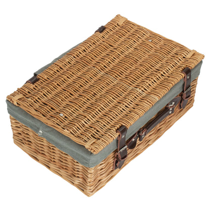 18 Inch Buff Willow Hamper Trunk with Grey Sage Lining