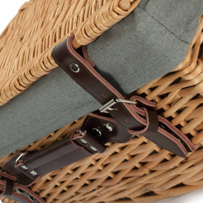 18 Inch Buff Willow Hamper Trunk with Grey Sage Lining