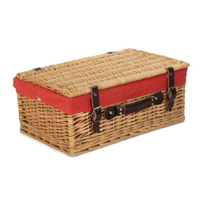 18 Inch Buff Willow Hamper Trunk with Red Lining