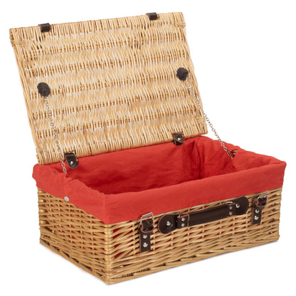 18 Inch Buff Willow Hamper Trunk with Red Lining