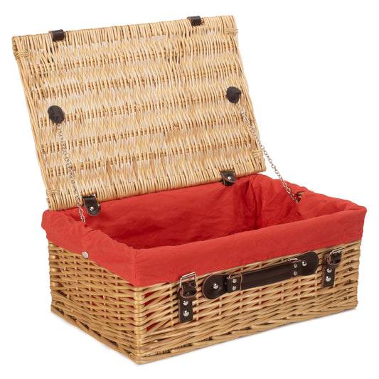 18 Inch Buff Willow Hamper Trunk with Red Lining