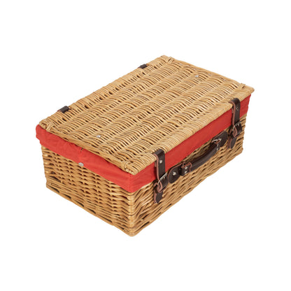18 Inch Buff Willow Hamper Trunk with Red Lining