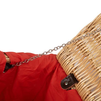 18 Inch Buff Willow Hamper Trunk with Red Lining