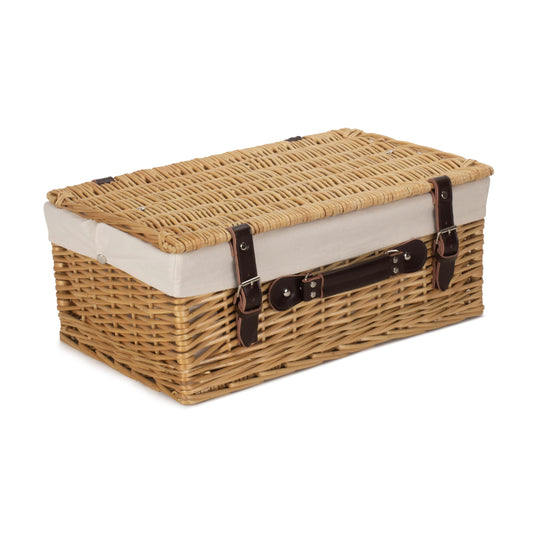 18 Inch Buff Willow Hamper Trunk with White Lining