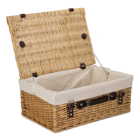18 Inch Buff Willow Hamper Trunk with White Lining