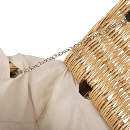 18 Inch Buff Willow Hamper Trunk with White Lining