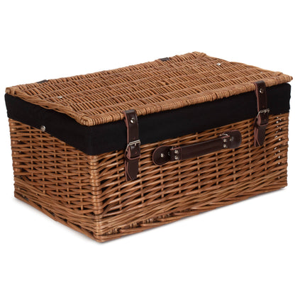 20 Inch Double Steamed WIllow Hamper Trunk with Black Lining