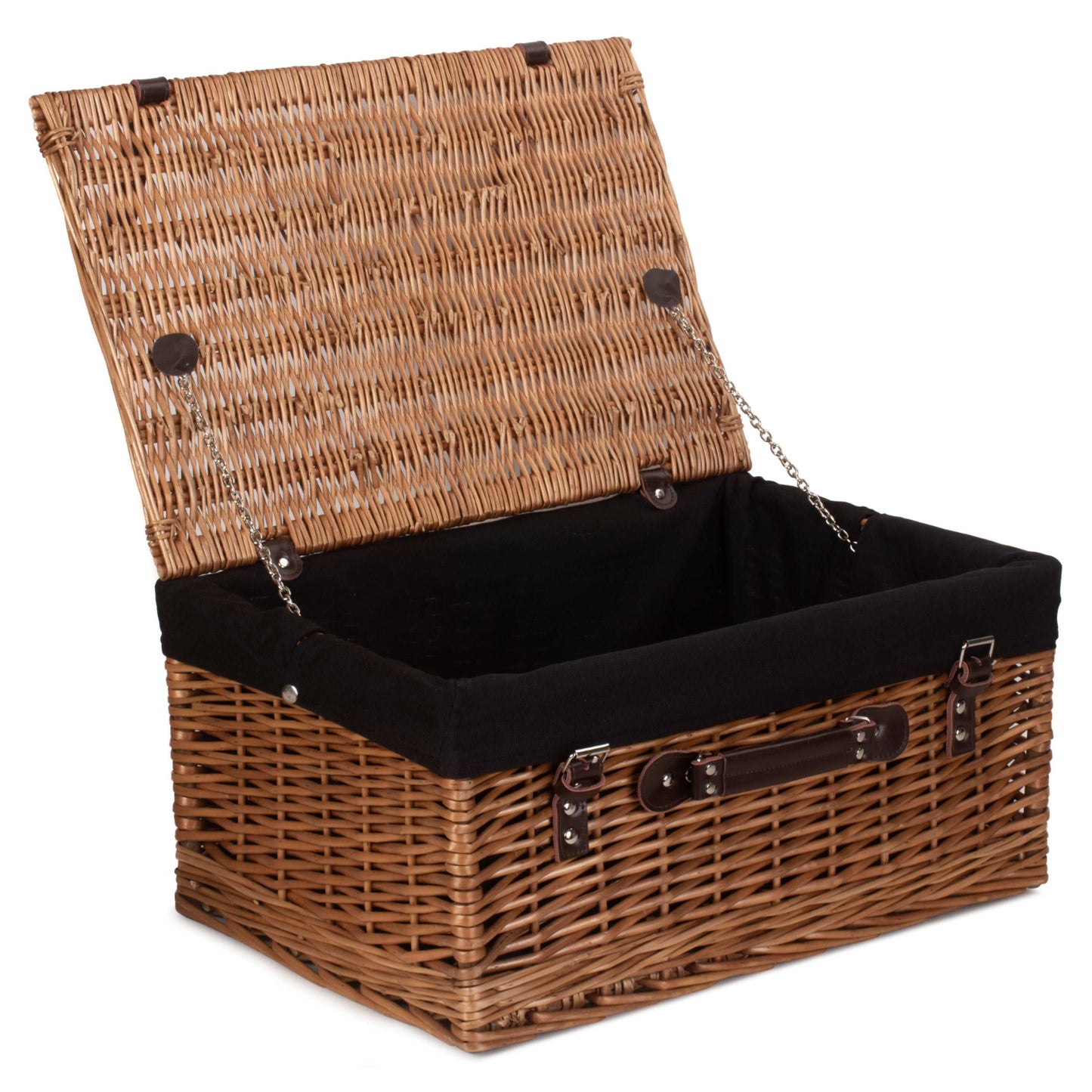 20 Inch Double Steamed WIllow Hamper Trunk with Black Lining