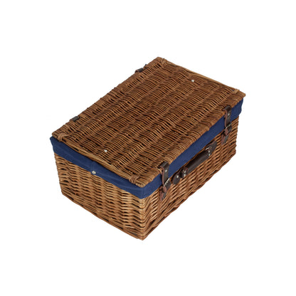 20 Inch Double Steamed Willow Hamper Trunk with Navy Blue Lining