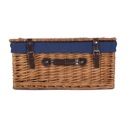 20 Inch Double Steamed Willow Hamper Trunk with Navy Blue Lining