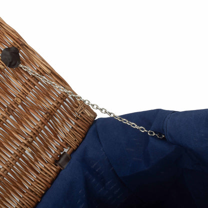 20 Inch Double Steamed Willow Hamper Trunk with Navy Blue Lining