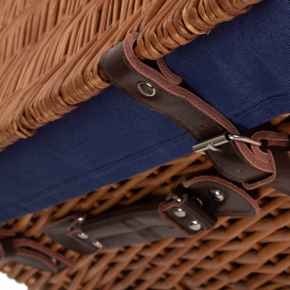 20 Inch Double Steamed Willow Hamper Trunk with Navy Blue Lining