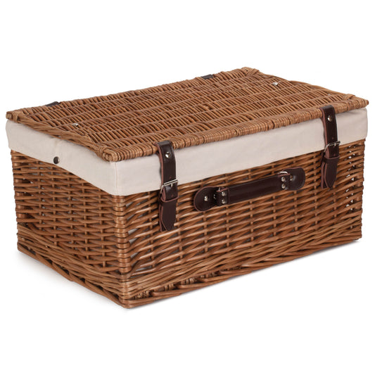 20 Inch Double Steamed Willow Hamper Trunk with White Lining