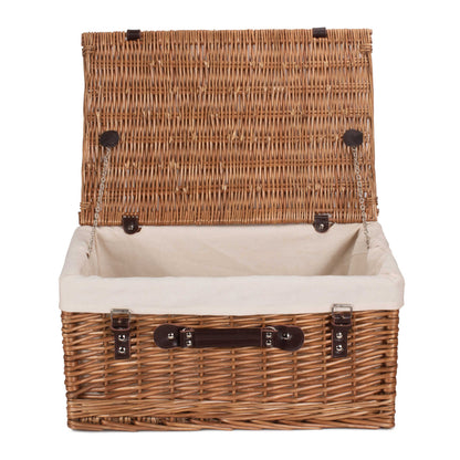 20 Inch Double Steamed Willow Hamper Trunk with White Lining