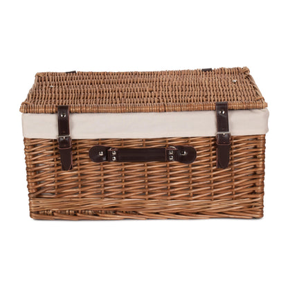 20 Inch Double Steamed Willow Hamper Trunk with White Lining