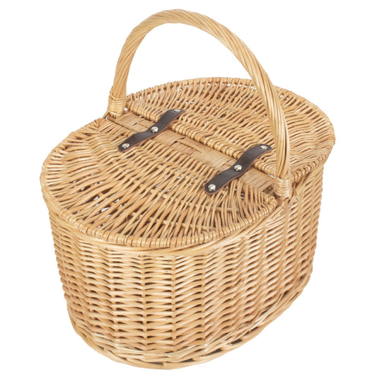 Buff Willow Oval Picnic Basket