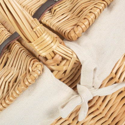 Buff Willow Oval Picnic Basket with White Lining