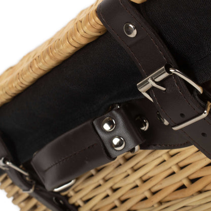 14 Inch Buff Willow Wicker Hamper with Black Lining