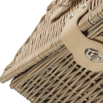 Antique Wash Finish Willow Chest Hamper - Medium