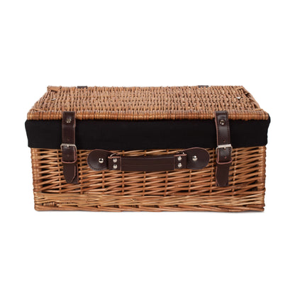 18 Inch Double Steamed Willow Hamper Trunk with Black Lining