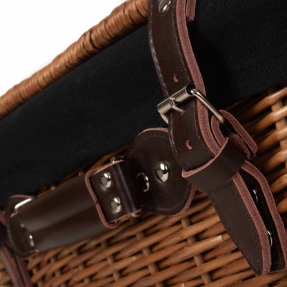 18 Inch Double Steamed Willow Hamper Trunk with Black Lining