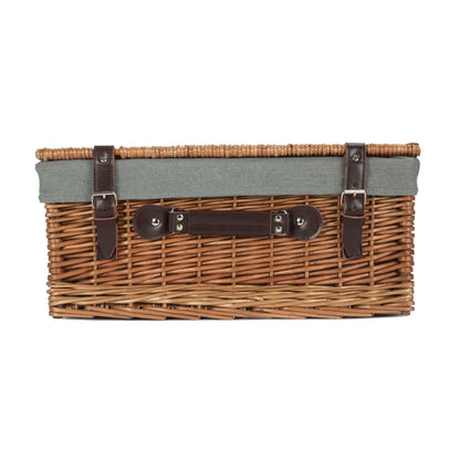 18 Inch Double Steamed Willow Hamper Trunk with Grey Sage Lining