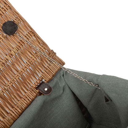 18 Inch Double Steamed Willow Hamper Trunk with Grey Sage Lining