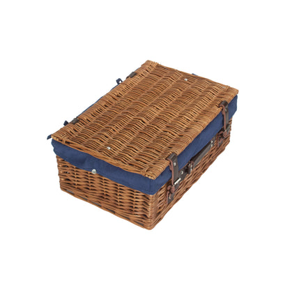 18 Inch Double Steamed Willow Hamper Trunk with Navy Blue Lining