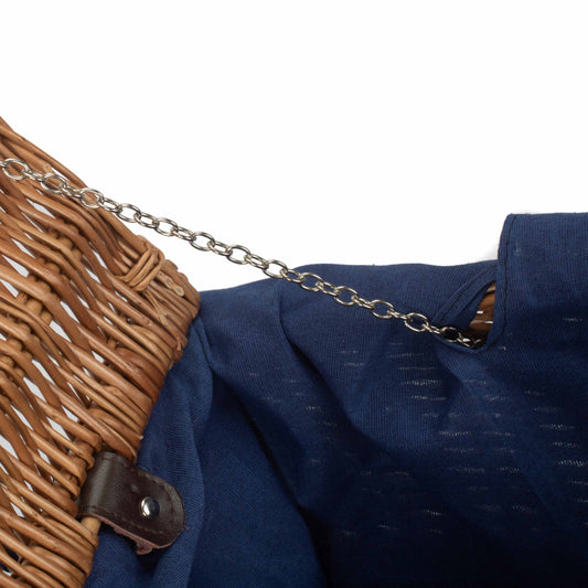 18 Inch Double Steamed Willow Hamper Trunk with Navy Blue Lining