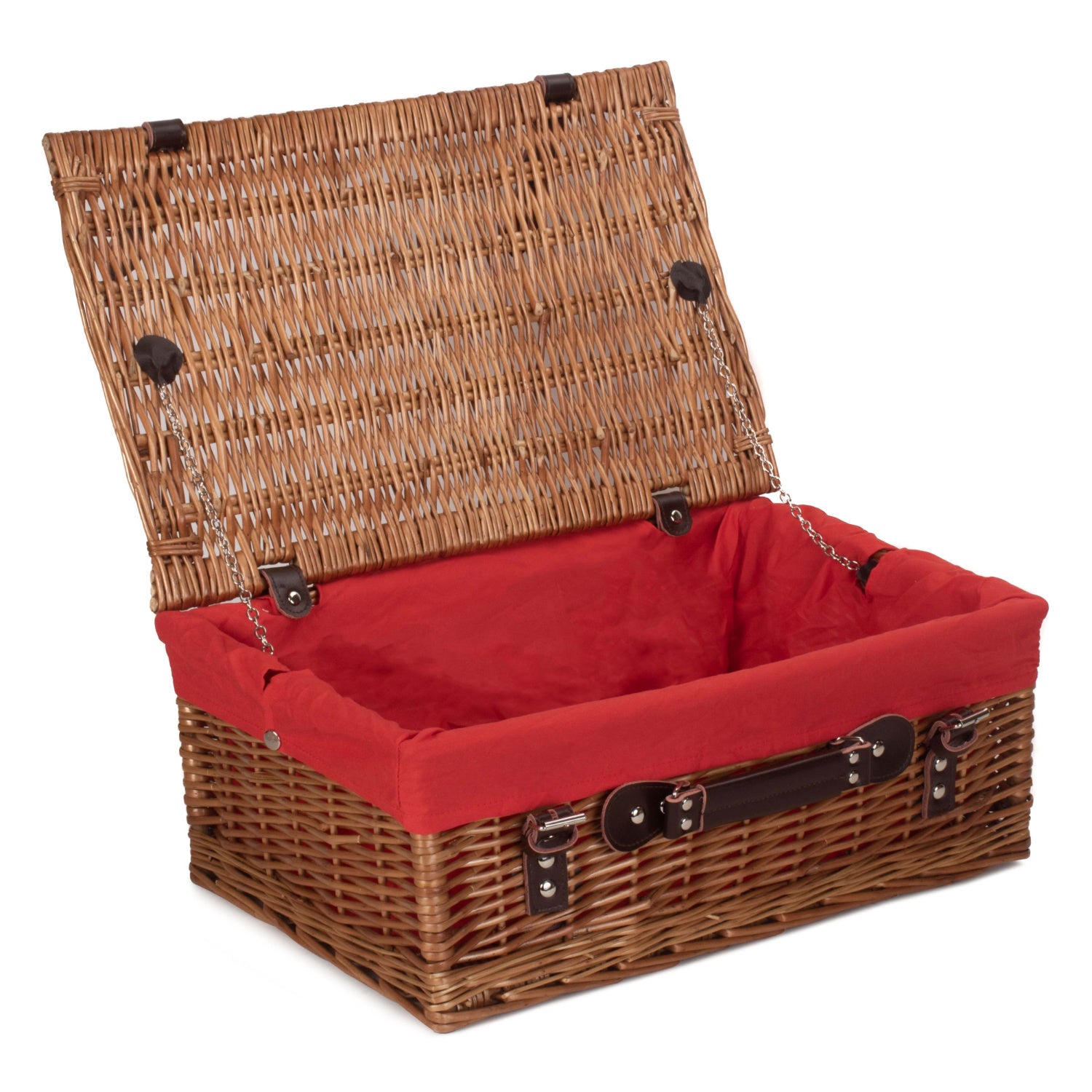 18 Inch Double Steamed Willow Hamper Trunk with Red Lining
