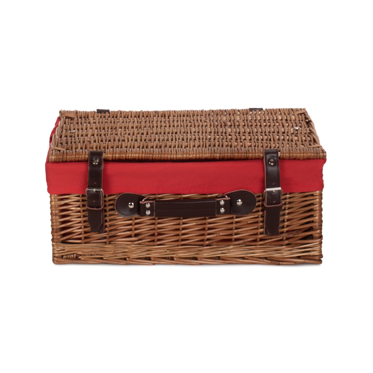 18 Inch Double Steamed Willow Hamper Trunk with Red Lining