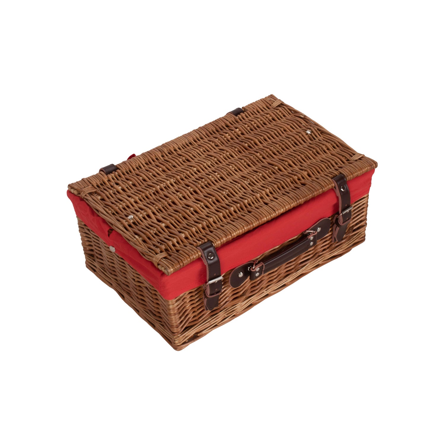 18 Inch Double Steamed Willow Hamper Trunk with Red Lining