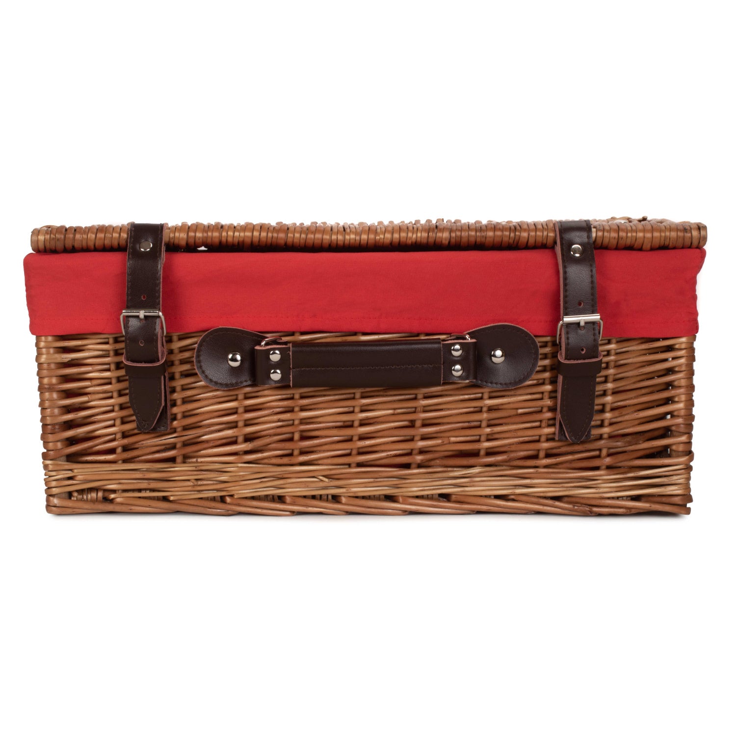 18 Inch Double Steamed Willow Hamper Trunk with Red Lining