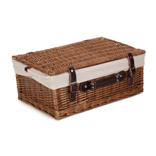 18 Inch Double Steamed Willow Hamper Trunk with White Lining