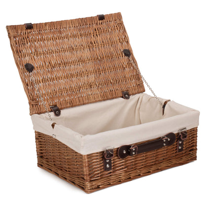 18 Inch Double Steamed Willow Hamper Trunk with White Lining