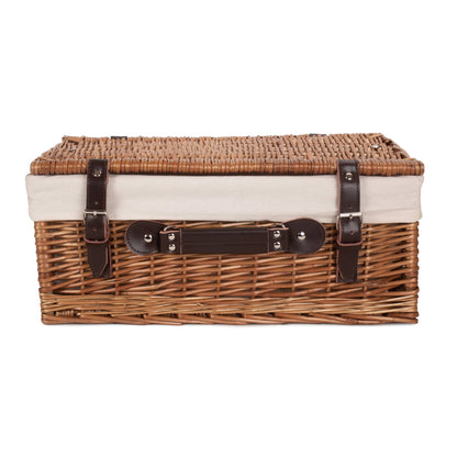 18 Inch Double Steamed Willow Hamper Trunk with White Lining