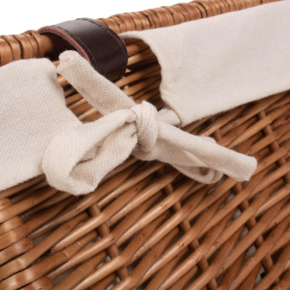 18 Inch Double Steamed Willow Hamper Trunk with White Lining