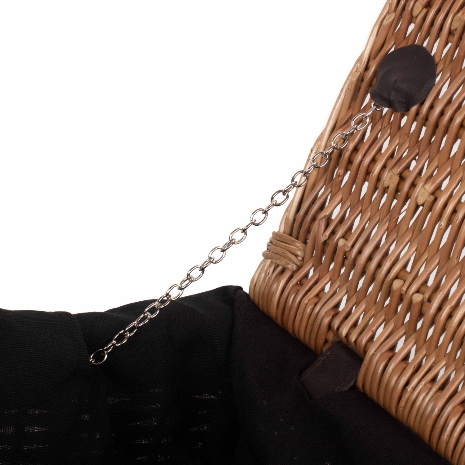 14 Inch Double Steamed WIllow Hamper with Black Lining