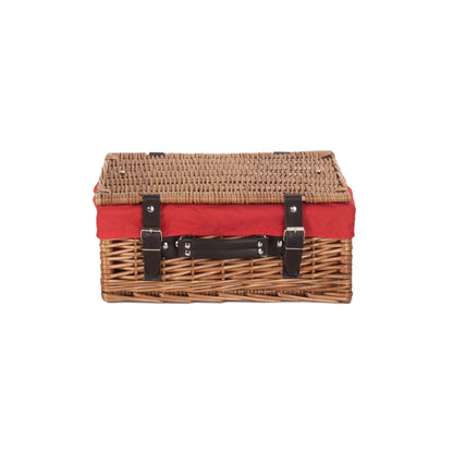 14 Inch Double Steamed Willow Hamper with Red Lining