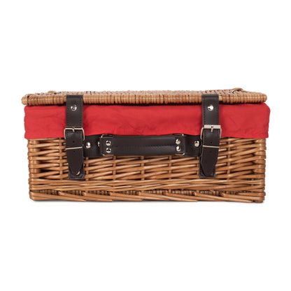 14 Inch Double Steamed Willow Hamper with Red Lining