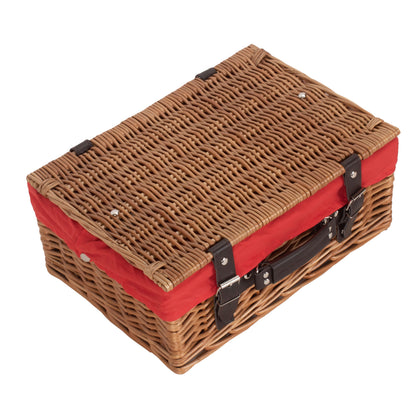 14 Inch Double Steamed Willow Hamper with Red Lining