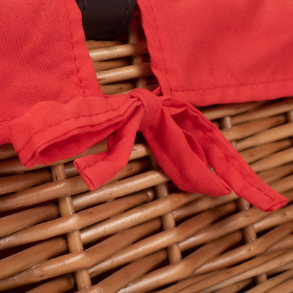 14 Inch Double Steamed Willow Hamper with Red Lining