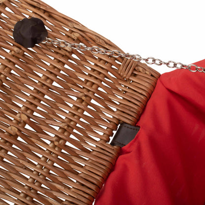 14 Inch Double Steamed Willow Hamper with Red Lining