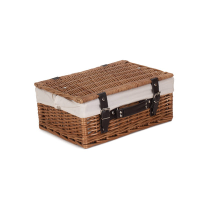14 Inch Double Steamed Willow Hamper with White Lining