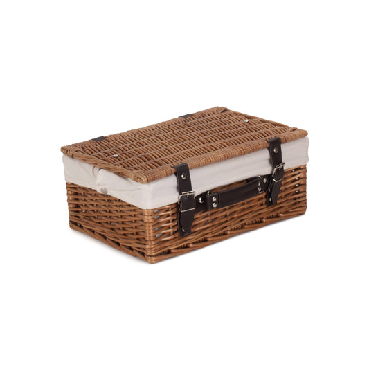 14 Inch Double Steamed Willow Hamper with White Lining