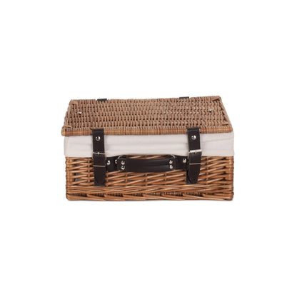 14 Inch Double Steamed Willow Hamper with White Lining