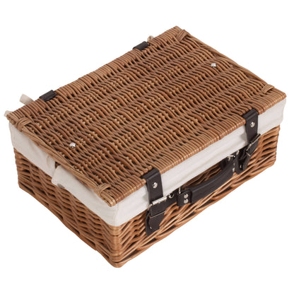 14 Inch Double Steamed Willow Hamper with White Lining