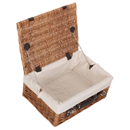 14 Inch Double Steamed Willow Hamper with White Lining