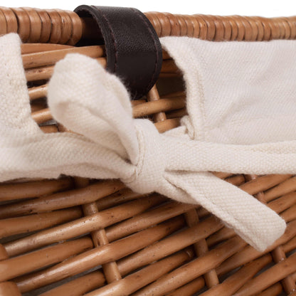 14 Inch Double Steamed Willow Hamper with White Lining